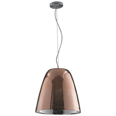 Sospensione Metallo Vetro Galvanico Cromo Bronzo Lampadario Moderno E27 Ambiente I-ares-s1