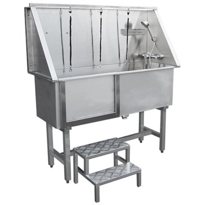 Vasca Da Bagno Per Toelettatura Cani Gatti E Animali Domestici In Acciaio Inossidabile Inox Per Grande Media E Piccola Tagliacon Rubinetto Mixer - 400mm