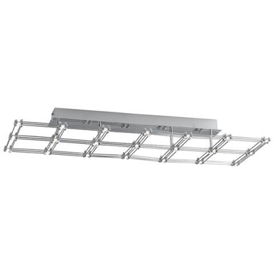 Plafoniera Acciaio Cromato Rettangolare Lampada Moderna Led Tondi 21 Watt Luce Naturale Ambiente Led-moles-pl78