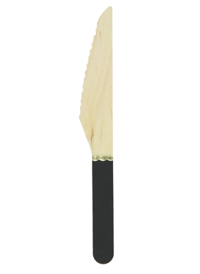 8 Coltelli piccoli in legno e manico nero 16 cm