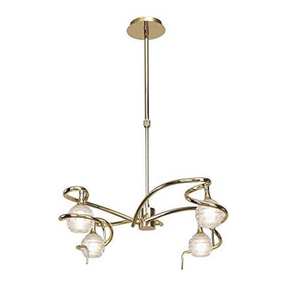 Inspired Mantra - Dali Pb - Sospensione Telescopica A Soffitto Semi-filo Convertibile A 4 Luci G9, Ottone Lucido