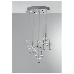 LED-BELEN-PL17 - Plafoniera cromata con luci led e decorazioni a forma di farfalla in cristallo 39 watt en oferta