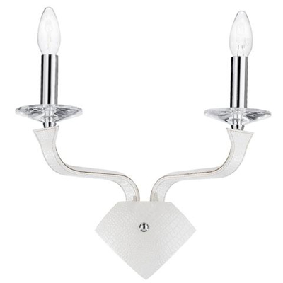 I-DESDEMONA / AP2 - Applique a due bracci bianco pitonato 40 watt E14