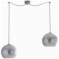 I-VANITY / S2 SIL - Lampadario con due decorazione a palla argento 60 watt E27 precio