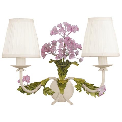 I-ORTENSIA / AP2 - Applique elegante e raffinata con ortensie color rosa 40 watt E14