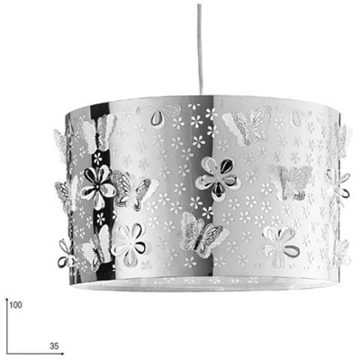 I-BUTTERFLY / S35 - Lampadario a sospensione primaverile cromato 60 watt E27