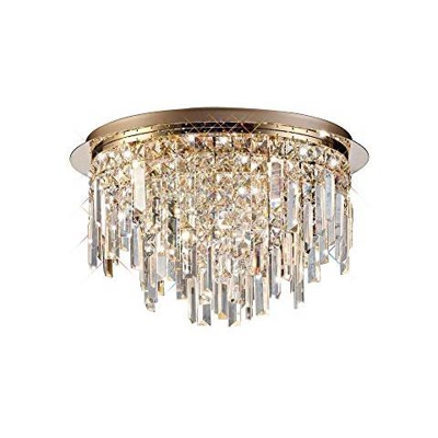 Inspired Diyas - Maddison - Plafoniera A Filo Rotonda 6 Luci G9 Oro Rosa, Cristallo