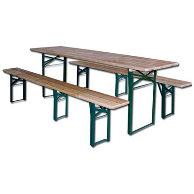 Set Birreria 3 Gambe Panche Da Bar In Legno Pieghevole Cm 220X70 Cm