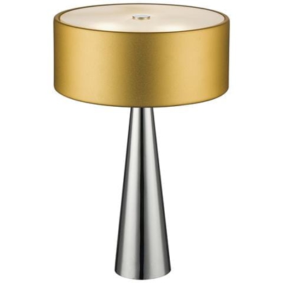I-HEMINGUAY / L ORO - Lampada da tavolo con fusto dalla forma originale e paralume oro 28 watt G9