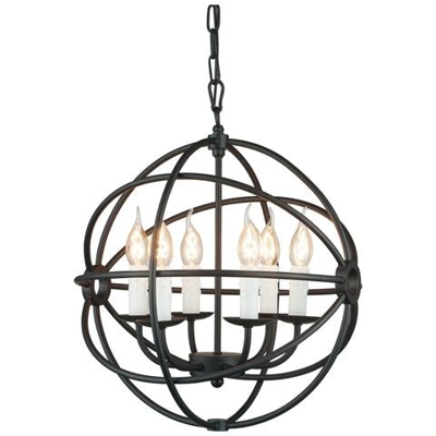 I-GLITTER-S6 - Lampadario a sospensione con anelli neri intrecciati 40 watt E14