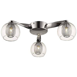 Plafoniera A 3 Bracci A Più Bracci A Filo, Cromata, Trasparente, G9 en oferta