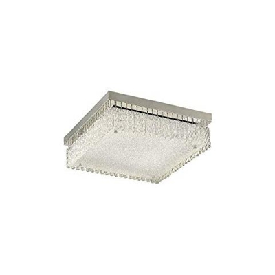 Inspired Diyas - Aiden - Plafoniera Filo Quadrata Grande 21w 1800lm Led 4200k Cromo Lucido, Cristallo