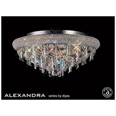 Inspired Diyas - Alexandra - Filo Soffitto 7 Luci Cromo Lucido, Cristallo