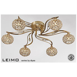 Inspired Diyas - Leimo - Plafoniera A Filo 6 Luci Oro Francese, Cristallo características