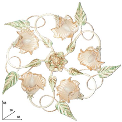 I-PRIMAVERA / PL5 - Plafoniera classica avorio con decori a fiore e a foglia 40 watt E27 en oferta