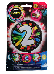 Palloncino alluminio numero 2 led Illooms™ 50 cm precio
