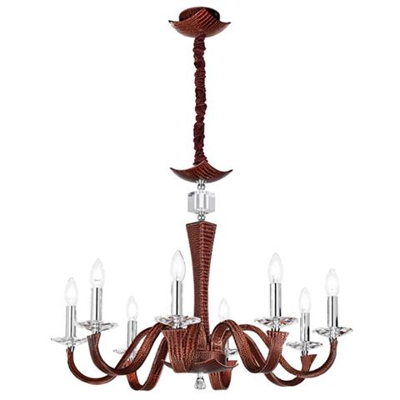 I-OTHELLO / 8 - Lampadario a sospensione moro con cristallo decorativo 40 watt E14
