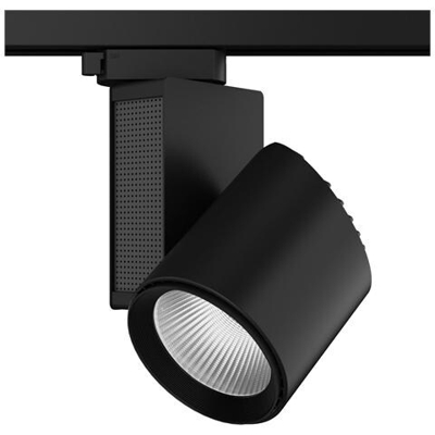 LED-TRAIN-B-40WC - Faretto per binario moderno di colore nero e con luce led 40 watt 3200 kelvin