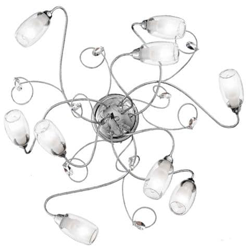 I-ELY / PL9 - Plafoniera cromata floreale con cristalli 40 watt E14 en oferta