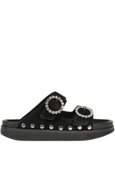 Embellished suede slides características