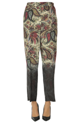 Printed wool trousers en oferta