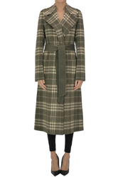 Reversible checked print robe coat en oferta