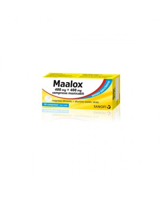 Maalox 400 mg + 400 mg 30 Compresse Masticabili Senza Zucchero