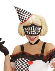 Maschera Pierrot a scacchi adulto características