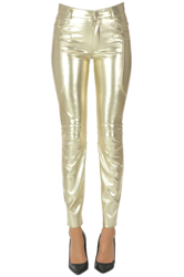Time metallic effect eco-leather trousers en oferta