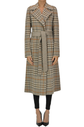 Reversible checked print robe coat en oferta