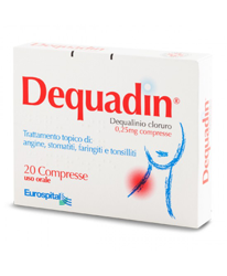 Eurospital Dequadin 0,25mg Trattamento Stomatiti Tonsilliti 20 Compresse en oferta