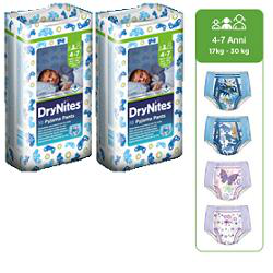 HUGGIES DRYNITES BOY PYJAMA PANTS 4/7 ANNI MEDIUM 17/30KG PACCO SINGOLO 10 PEZZI precio