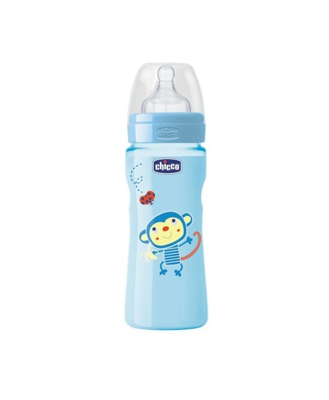 Chicco Biberon Benessere Colorato Polipropilene E Silicone Boy 330ml +4Mesi
