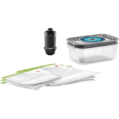 MSZV6FS1 recipiente per cibo Set Rettangolare 1 L Nero, Verde, Grigio, Trasparente, Contenitore