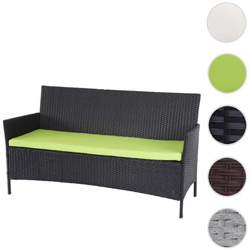 Serie Halden Per L'esterno Divano Sofa 3 Posti Polyrattan Antracite Con Cuscino Verde en oferta