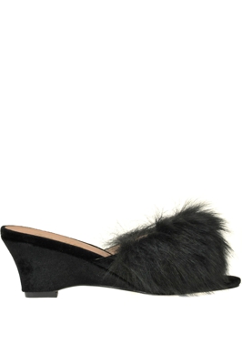 Eco-fur mules