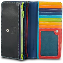 Portafoglio in pelle morbida multicolore da donna a bustina Nero en oferta