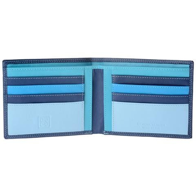 Portafoglio Uomo Porta Carte Di Credito In Vera Pelle Da 8 Tessere Porta Banconote Dudu Blu