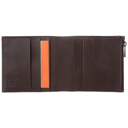 Portafoglio Uomo In Vera Pelle Con Cerniera Zip Ykk E Porta Carte Design Sottile E Semplice Marrone precio