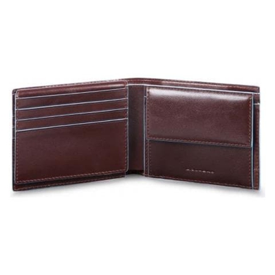 Portafoglio Uomo Piccolo Con Volantino Porta Documenti, Portamonete E Porta Carte Di Credito Blue Square - Pu4518b2r