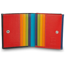 Portafoglio di pelle multicolore porta carte e monete Nero características