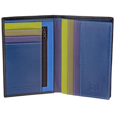 Portafoglio Da Uomo A Libro In Pelle Multicolore Con Lampo Dudu Woods