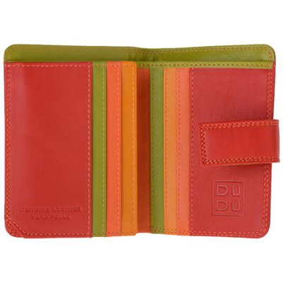Portafoglio donna piccolo di pelle colorata porta carte Rosso
