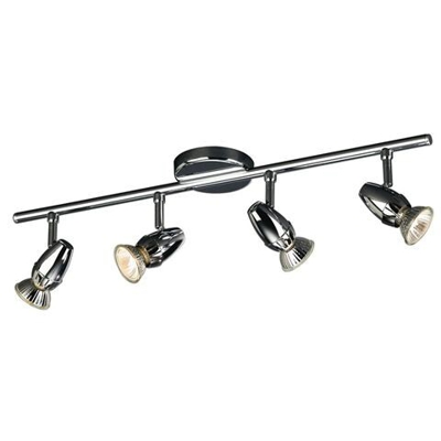 Barra Alogena 4 Faretti Con Tagli W. 50 -Lotus Acciaio
