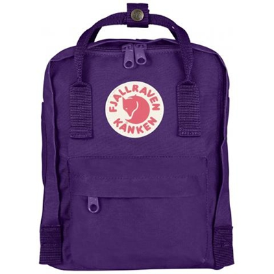 Kånken Mini, Viola, Vinylon, Front pocket, Cerniera