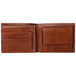 Portafoglio Uomo Classico In Vera Pelle Italiana Con Portamonete E Tasche Porta Carte Di Credito Terracotta características