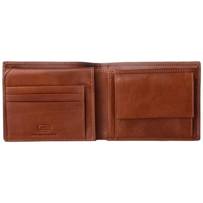 Portafoglio Uomo Classico In Vera Pelle Italiana Con Portamonete E Tasche Porta Carte Di Credito Terracotta