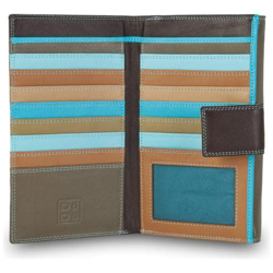 Portafoglio donna grande in raffinata pelle multicolore Marrone scuro en oferta