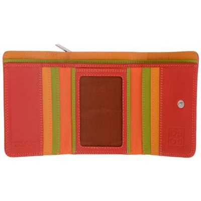 Portafoglio donna piccolo in pelle multicolore Colorful Rosso