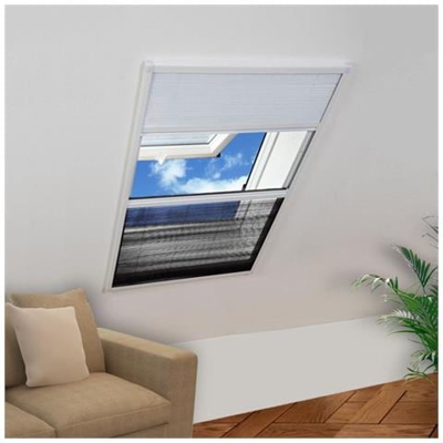 Finestra Per Insetti Plisse 160 X 80 Cm In Alluminio Con Ombra